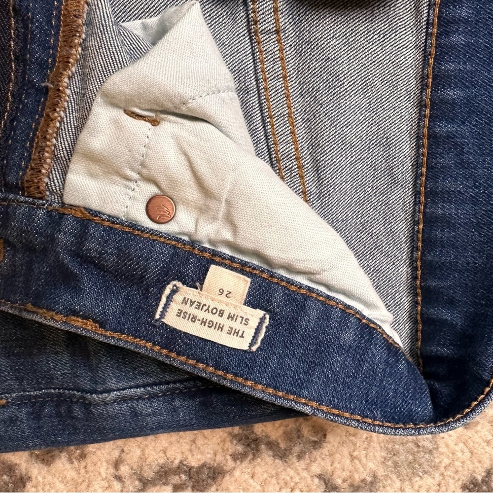 MADEWELL The High Rise Slim Boyjean 26/2 indigo denim jeans | discont’d … - Picture 10 of 14